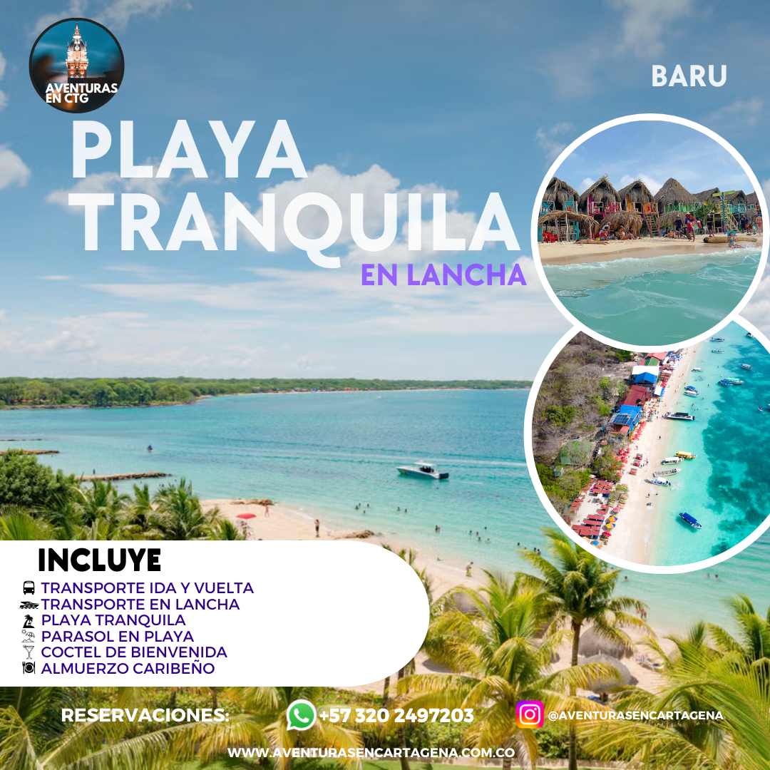 Playa tranquila lancha